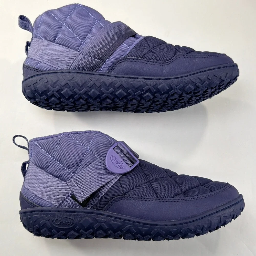 Chaco Ramble Puff Boots Womens 9 Purple Quilted Fleece Lined Outdoor Cozy Shoes